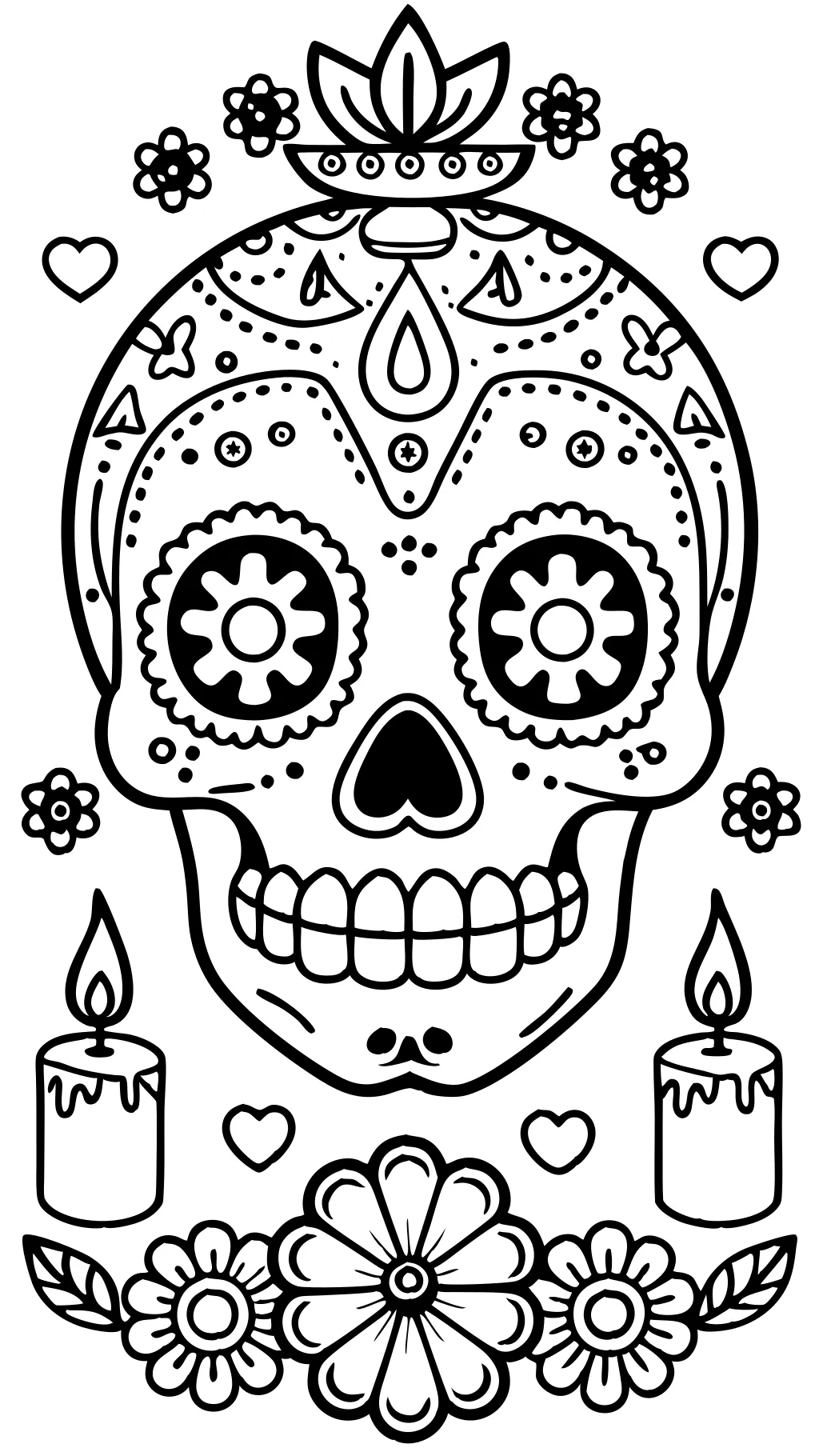 Dia de los muertos para colorear imprimibles